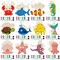 24 Pcs Unfinished Wood Cutouts for Kids Under The Sea Paint Kit Set and DIY Crafts for Kids Classroom School Birthday Gifts Paint Your Own Painting Bulk Kits and Crafts